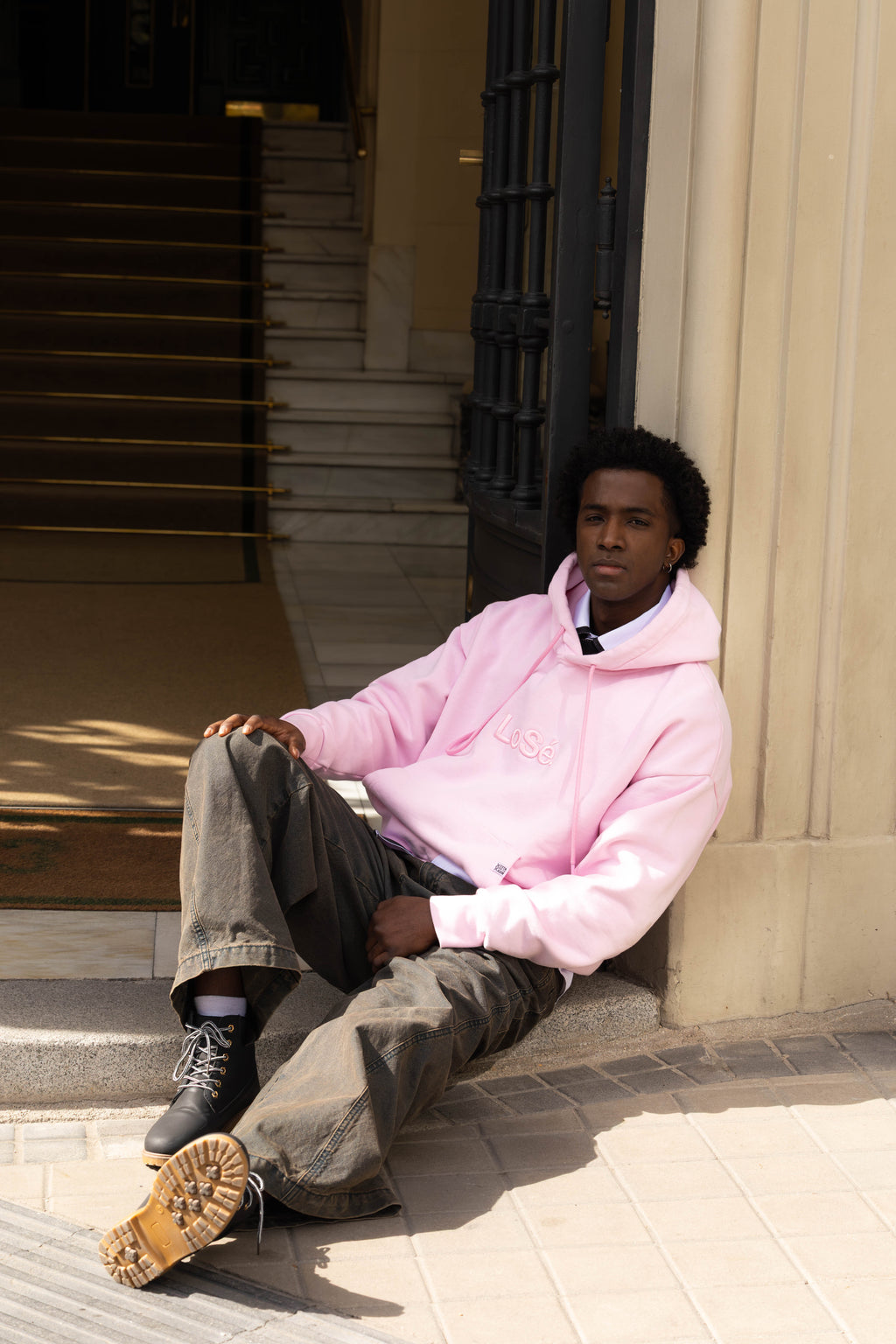 Soft Pink Oversized Hoodie